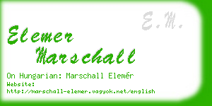 elemer marschall business card